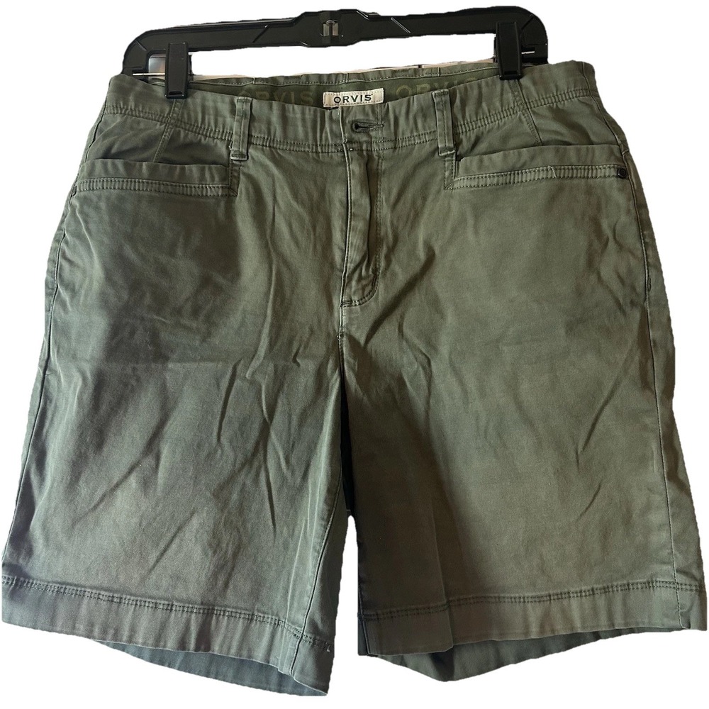 ORVIS WOMENS CHINO OLIVE GREEN  PERFORMANCE  GOLF SHORTS SIZE 12 Classic
